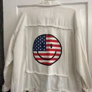 Fantastic Fawn white denim jacket